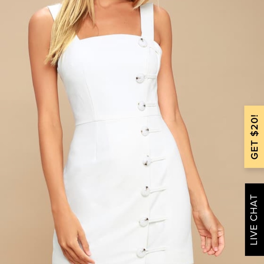 NWT MILA IVORY BUTTON-FRONT MINI DRESS
